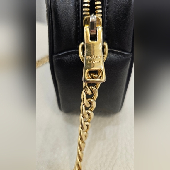 Authentic Prada Diagramme Crossbody Black Calf Leather Dust bag Receipt Card - Picture 10 of 14